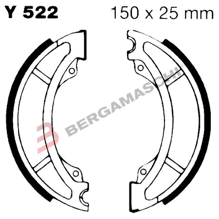 GANASCE FRENO PER MOTO YAMAHA SR250 EBC Y522 SR 250 SE SPECIAL 81>83 94>96
