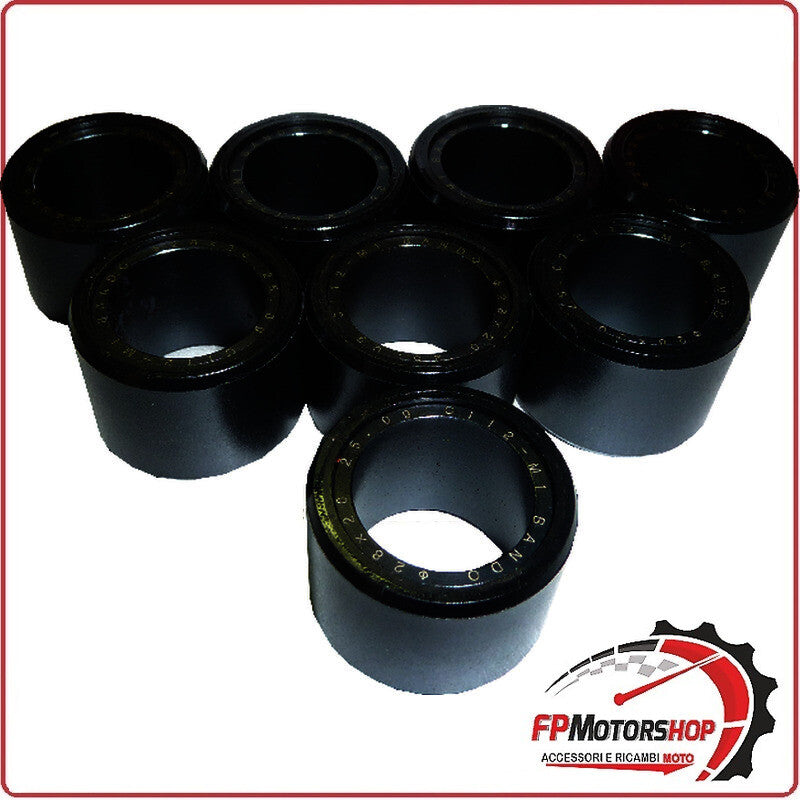 KIT 8 RULLI MASSETTE SCOOTER PER 28X20 25G HONDA 400 SILVERWING SWT VARIATORE