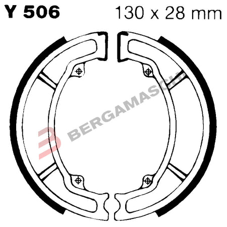 GANASCE FRENO PER MOTO YAMAHA XC 125 BELUGA EBC Y506 MESCOLA ORGANICA