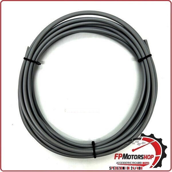 GUAINA PER CAVO FRENO CAMBIO FRIZIONE MOTO SCOOTER TRAFILATA 7mm GRIGIA 10MT