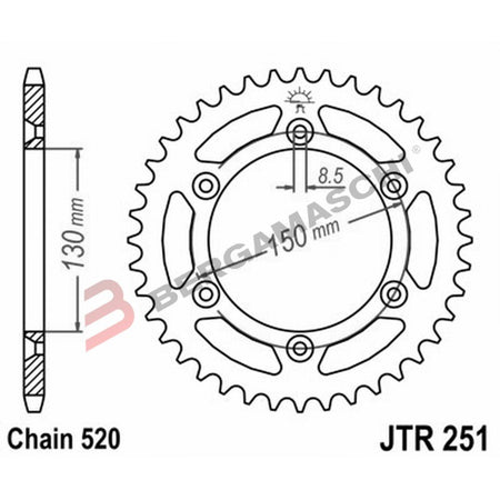 CORONA PER TRASMISSIONE MOTO ALL.7075T6 JTA 251 Z49 BLK JTA251.49BLK 49 DENTI