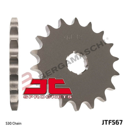 PIGNONE TRASMISSIONE PER MOTO JT 567 Z16 JTF567.16 16 DENTI ACCIAIO PASSO 530