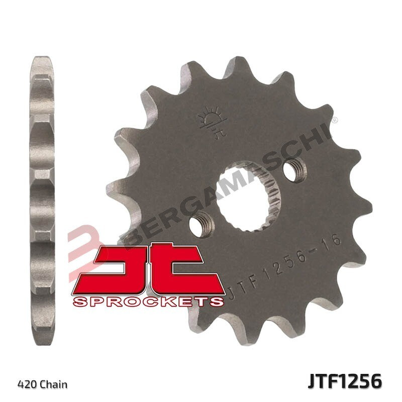 PIGNONE TRASMISSIONE PER MOTO JT 1256 Z16 JTF1256.16 16 DENTI ACCIAIO PASSO 420