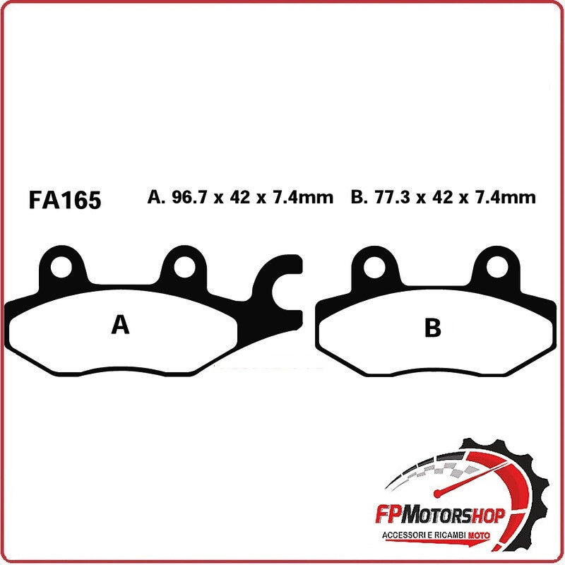 PASTIGLIE PASTICCHE FRENO PER MOTO KAWASAKI XTZ 750 EBC FA165R SINTERIZZATA
