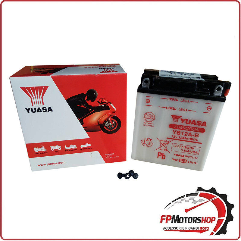 BATTERIA PER MOTO YUASA YB12A-B 12V 12AH 136X81X162MM CCA180 HONDA CB
