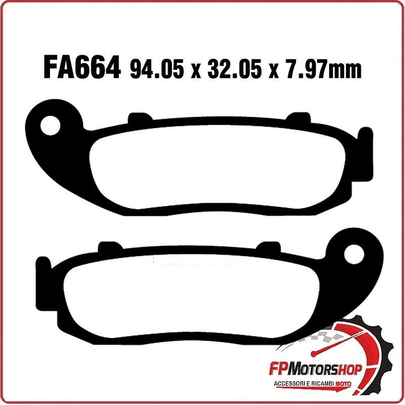 PASTIGLIE PASTICCHE FRENO FRENI FA SWM SILVER VASE 18- ANT. EBC FA664 PER MOTO