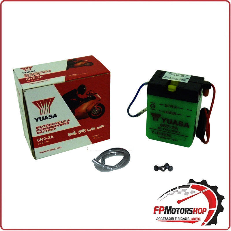 BATTERIA PER MOTO YUASA 6N2-2A 6V 2AH 70X47X96MM YAMAHA TT 600 85-92
