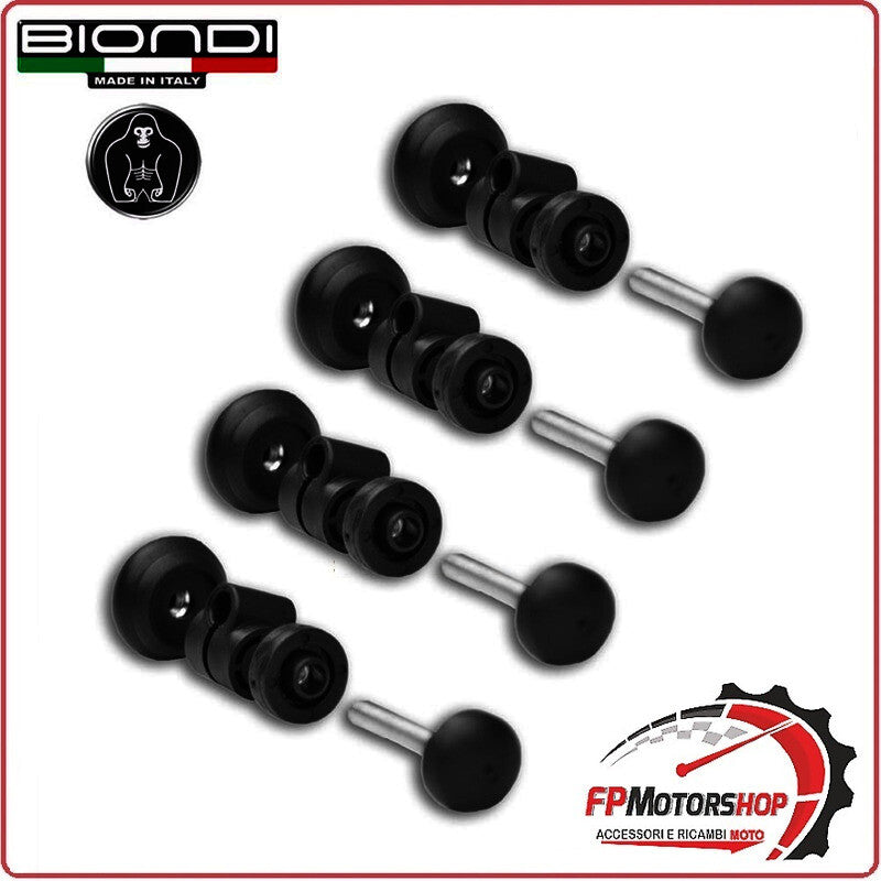 KIT FISSAGGIO PARABREZZA PER MOTO SCOOTER BIONDI BULLONE TESTA GOMMA 8X60 10mm