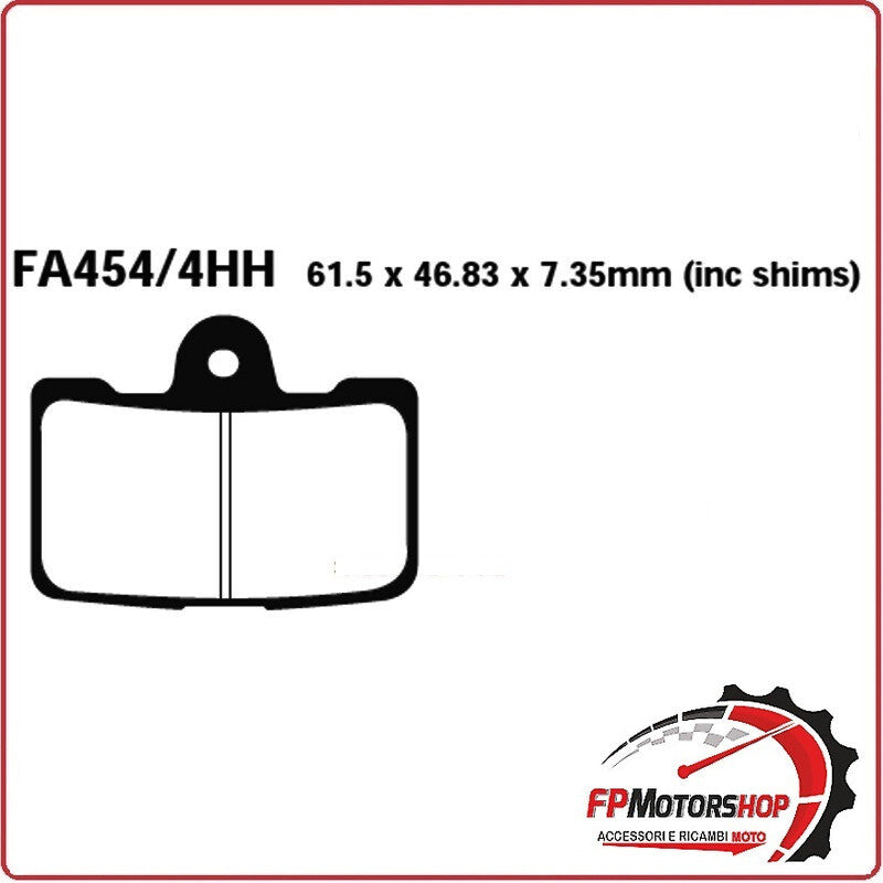 SET PASTIGLIE FRENO PER MOTO BUELL 1125R 4PZ EBC FA454/4HH XB12 R/SS LIGHTNING