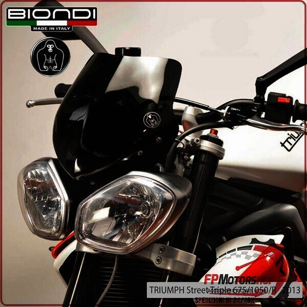 CUPOLINO PARABREZZA MOTO PER TRIUMPH STREET TRIPLE FUME DARK BIONDI SPEED R 675