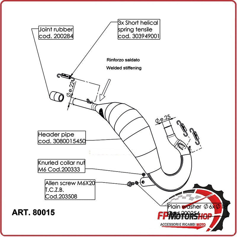 KIT COLLETTORI SCARICO X-FIGHT PER FANTIC ENDURO/MOTARD 50 19-20 LEOVINCE 80015
