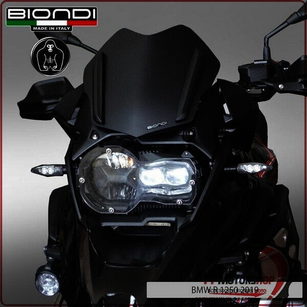 CUPOLINO PARABREZZA MOTO PER BMW R1250GS 2019> BASSO NERO SATINATO BIONDI 