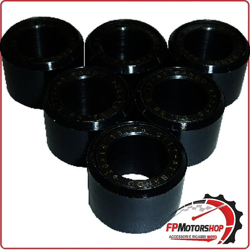 KIT 6 RULLI MASSETTE SCOOTER PER 20X15 13,5G SYM 150/200 JOYRIDE EVO VARIATORE