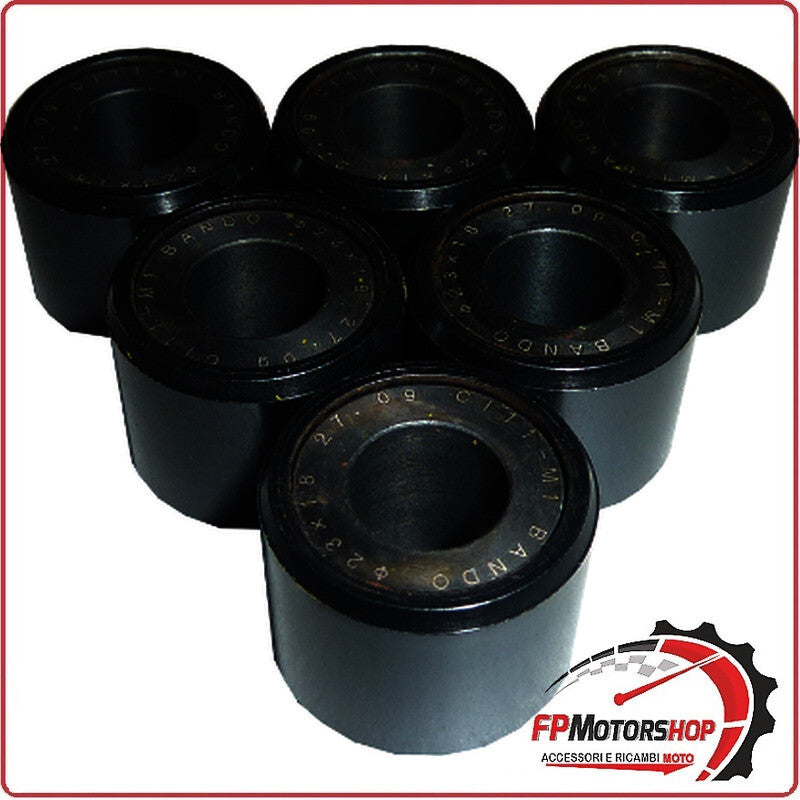 KIT 6 RULLI MASSETTE VARIATORE 23X18 27G PER HONDA 250 FORZA 05- JAZZ 05- BANDO