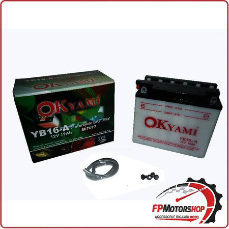 BATTERIA PER MOTO OKYAMI YB16-A 12V 19AH 175X100X155MM CCA240 SCOOTER