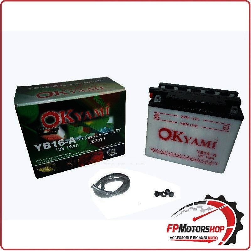 BATTERIA PER MOTO OKYAMI YB16-A 12V 19AH 175X100X155MM CCA240 SCOOTER