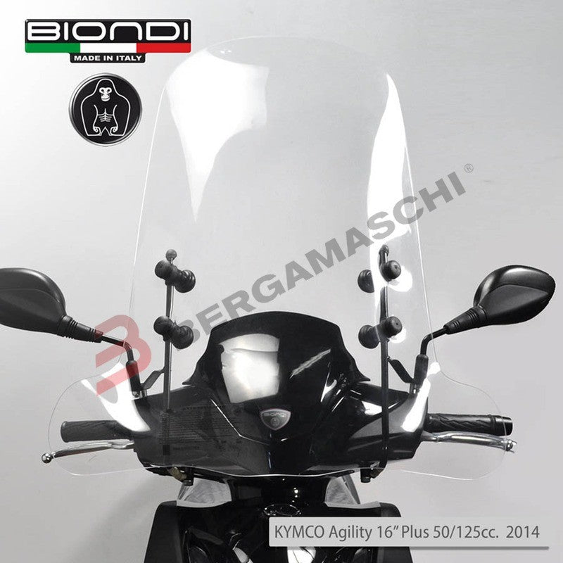 KIT PARABREZZA+ATTACCHI PER KYMCO AGILITY R16 50/125/150 08-14 BIONDI 