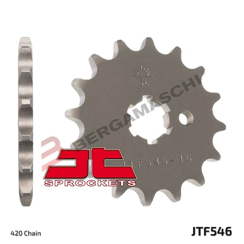 PIGNONE TRASMISSIONE PER MOTO JT 546 Z14 JTF546.14 14 DENTI ACCIAIO PASSO 420