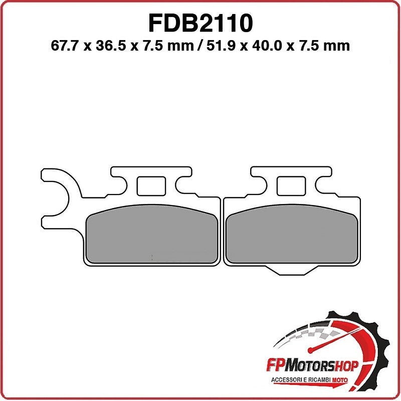 PASTIGLIE FRENO PER MOTO FDB2110SG KAWASAKI KX 65 99>99 00>00 SUZUKI RM