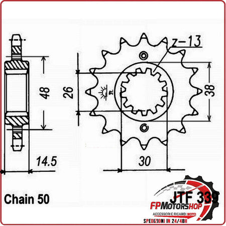 PIGNONE TRASMISSIONE PER MOTO JT 339 Z18 RB AMMORTIZZATO JTF339.18RB 18 DENTI