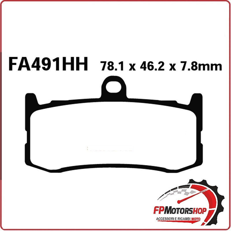 PASTIGLIE PASTICCHE FRENO PER MOTO TRIUMPH DAYTONA 675 09> ANTERIORE EBC FA491HH