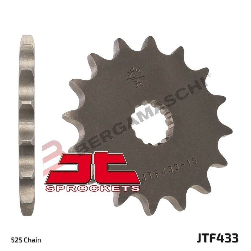 PIGNONE TRASMISSIONE PER MOTO JT 433 Z14 JTF433.14 14 DENTI ACCIAIO PASSO 525