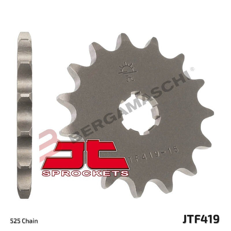 PIGNONE TRASMISSIONE PER MOTO JT 419 Z14 JTF419.14 14 DENTI ACCIAIO PASSO 520