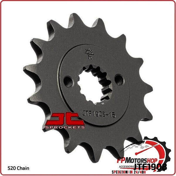 PIGNONE TRASMISSIONE PER MOTO JT 1908 Z15 RB AMMORTIZZATO JTF1908.15RB 15 DENTI