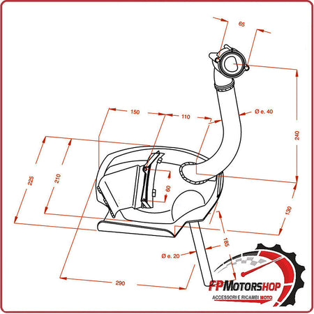 MARMITTA SILENZIATORE TERMINALE DI SCARICO SITO PER PIAGGIO APE TM 703 0245