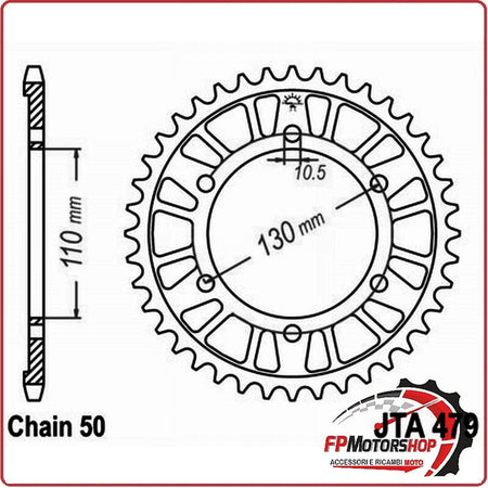 CORONA TRASMISSIONE PER MOTO ALLUMINIO JTA 479 Z45 JTA479.45 45 DENTI YAMAHA R1