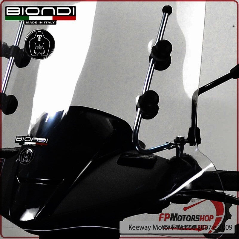 KIT ATTACCHI PARABREZZA SCOOTER PER OVER THOR 50/125 13> BIONDI 8500979 KEEWAY
