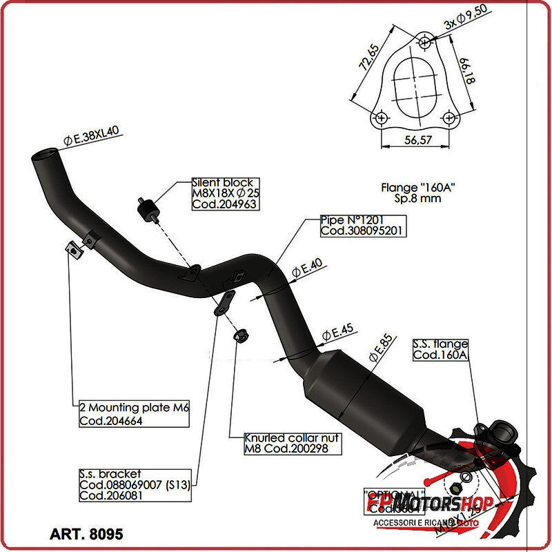 KIT COLLETTORI SCARICO RACING PER MOTO HONDA X-ADV 750 17- LEOVINCE 8095