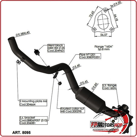 KIT COLLETTORI SCARICO RACING PER MOTO HONDA X-ADV 750 17- LEOVINCE 8095