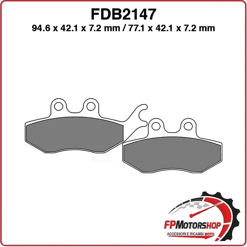 PASTIGLIE FRENI PER SCOOTER FDB2147AG ITALJET JUPITER 150/250 02>03 RIEJU RS2