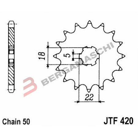 PIGNONE TRASMISSIONE PER MOTO JT 420 Z15 JTF420.15 SUZUKI GT500 75-78