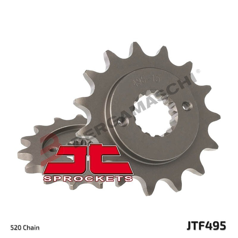 PIGNONE TRASMISSIONE PER MOTO JT 495 Z15 JTF495.15 15 DENTI ACCIAIO PASSO 520
