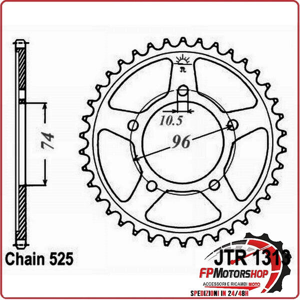 CORONA PER TRASMISSIONE MOTO JT 1313 Z42 JTR1313.42 HONDA CBR 400 RR