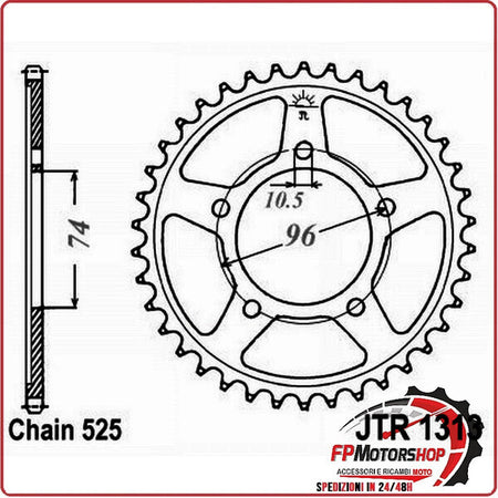 CORONA PER TRASMISSIONE MOTO JT 1313 Z42 JTR1313.42 HONDA CBR 400 RR