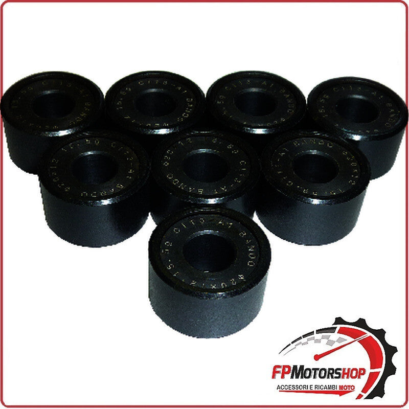 KIT 8 RULLI MASSETTE VARIATORE 25X15 11G PER KYMCO XCITING 400I S 18> BANDO