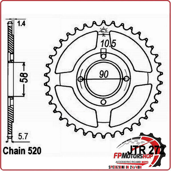 CORONA PER TRASMISSIONE MOTO JT 272 Z31 JTR272.31 31 DENTI ACCIAIO PASSO 520