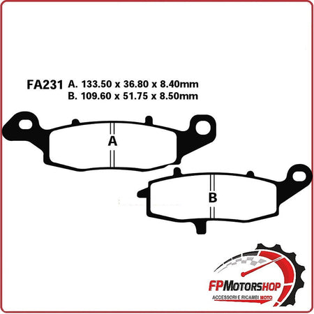 PASTIGLIE PASTICCHE FRENO FRENI SUZUKI SV 650 ANT. DX EBC FA231 PER MOTO