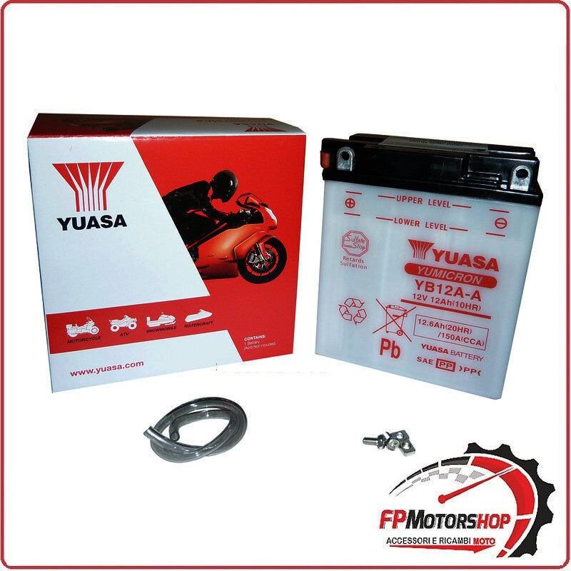 BATTERIA PER MOTO YUASA YB12A-A 12V 12AH 136X81X162MM CCA150 KAWASAKI