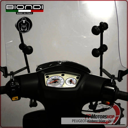 KIT ATTACCHI PARABREZZA SCOOTER PER PEUGEOT KISBEE 50 10> BIONDI 8500542