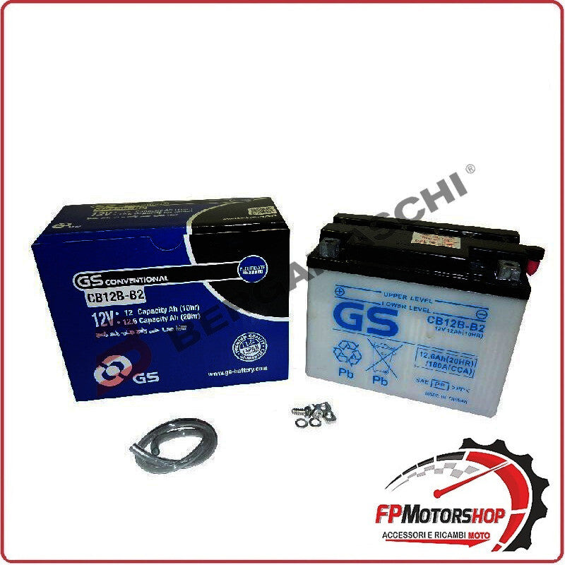 BATTERIA PER MOTO GS YB12B-B2 12V 12AH 160X91X132MM CCA180 SUZUKI GSX