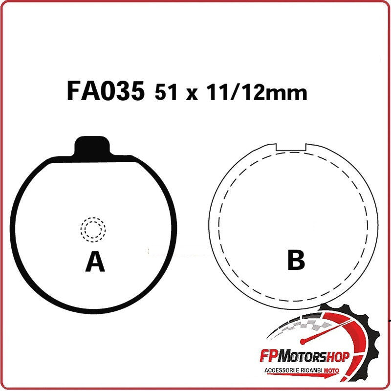 PASTIGLIE PASTICCHE FRENI PER MOTO SUZUKI GS400/750 77>80 EBC FA035 ORGANICA