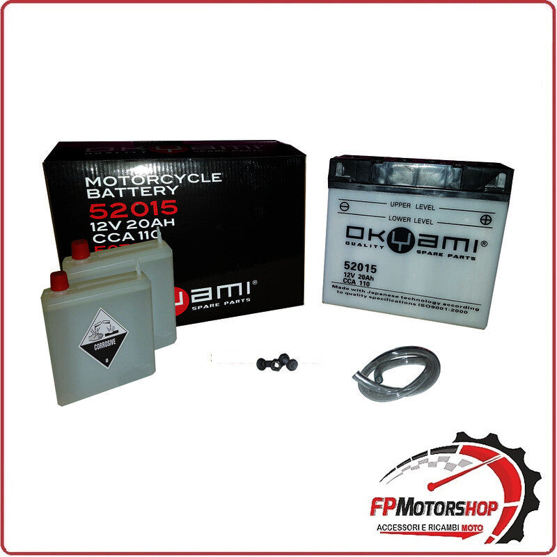 BATTERIA PER MOTO OKYAMI 52015 12V 20AH 185X80X170MM CCA110 BMW R60 R65 R80