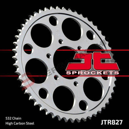 CORONA PER TRASMISSIONE MOTO JT 827 Z42 JTR827.42 42 DENTI ACCIAIO PASSO 532
