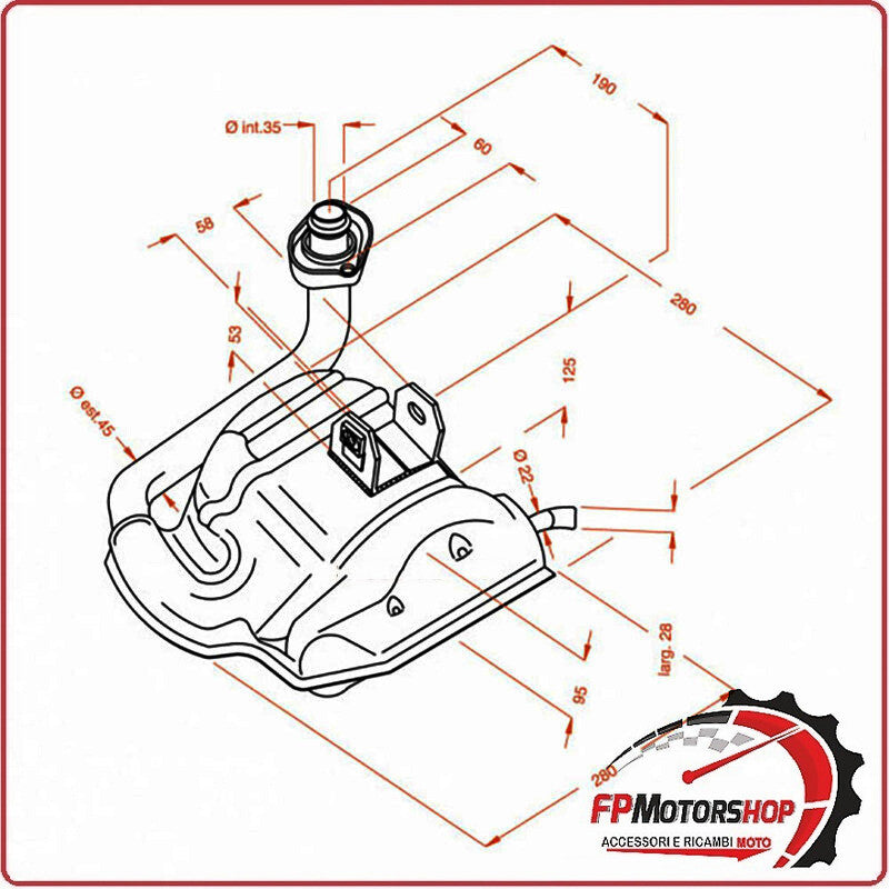 MARMITTA SILENZIATORE TERMINALE SCARICO SITO PER PIAGGIO VESPA T5 125 0243
