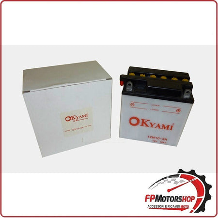 BATTERIA PER MOTO OKYAMI 12N10-3A 12V 10AH 135X90X145MM CCA100