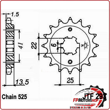 PIGNONE TRASMISSIONE PER MOTO JT 293 Z15 JTF293.15 15 DENTI ACCIAIO PASSO 525